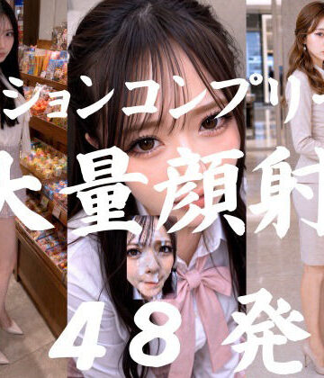 AI顔射同好会❤大量顔射マン、ショッピングモール縛りの射精ミッション27人＋おまけ21人、ミッションクリアを目標に大量顔射するオムニバス【4K超画質縦動画】 】Facial Compilation｜評価4.75