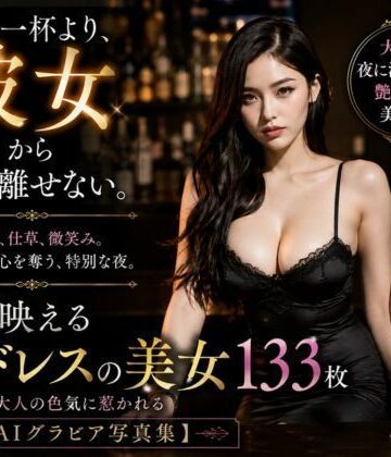 AI美女制作参謀本部4課❤夜に映える黒ドレスの美女133枚｜評価