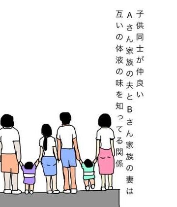 N-zumi-ha❤子供同士が仲良いAさん家族の夫とBさん家族の妻は互いの体液の味を知ってる関係｜評価