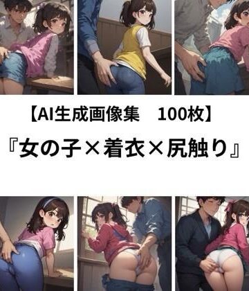 健全地帯❤【AI 生成画像集/100枚】女の子×着衣×尻触り｜評価