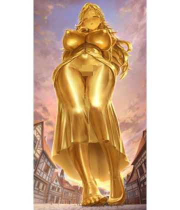 状態変化ラボ❤巨大化して黄金像になった酒場の歌姫は広場の女神として崇拝される｜評価